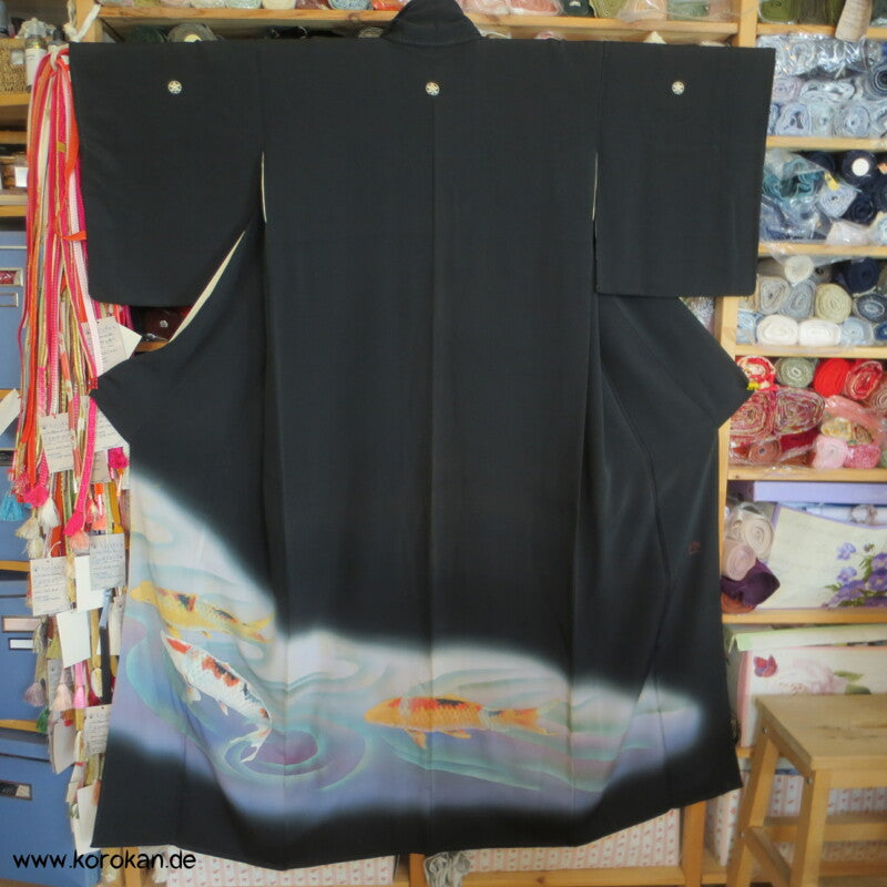 Koi Karpfenteich Vintage Tomesode Seiden Kimono