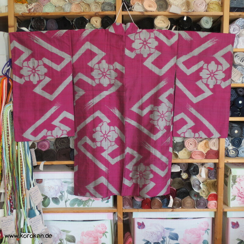 Wildseiden Meisen Sayagata Blüten Haori