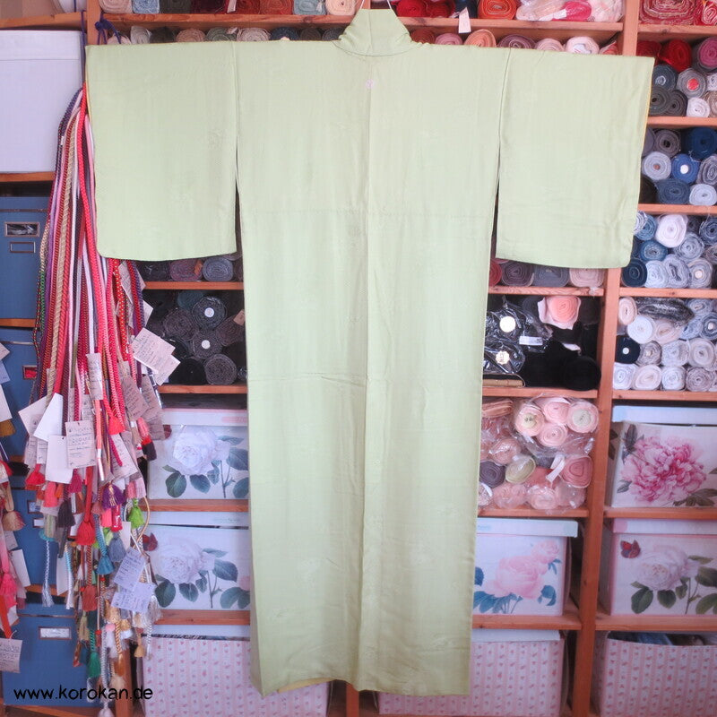 Iromuji Kimono Seidendamast, limone Hitta Kanoko