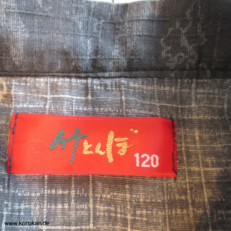 Jinbei Oberteil Jacke für Kinder, Drache grau mit Stickerei