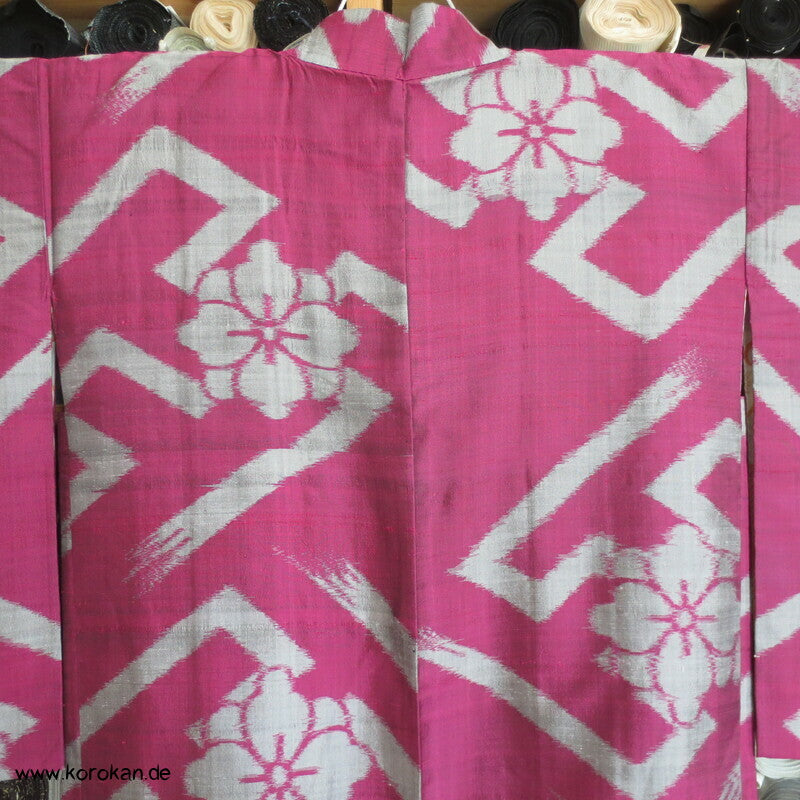 Wildseiden Meisen Sayagata Blüten Haori