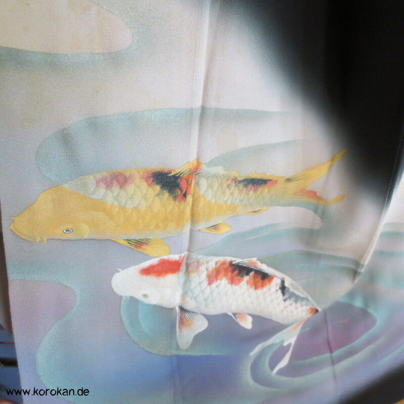 Koi Karpfenteich Vintage Tomesode Seiden Kimono