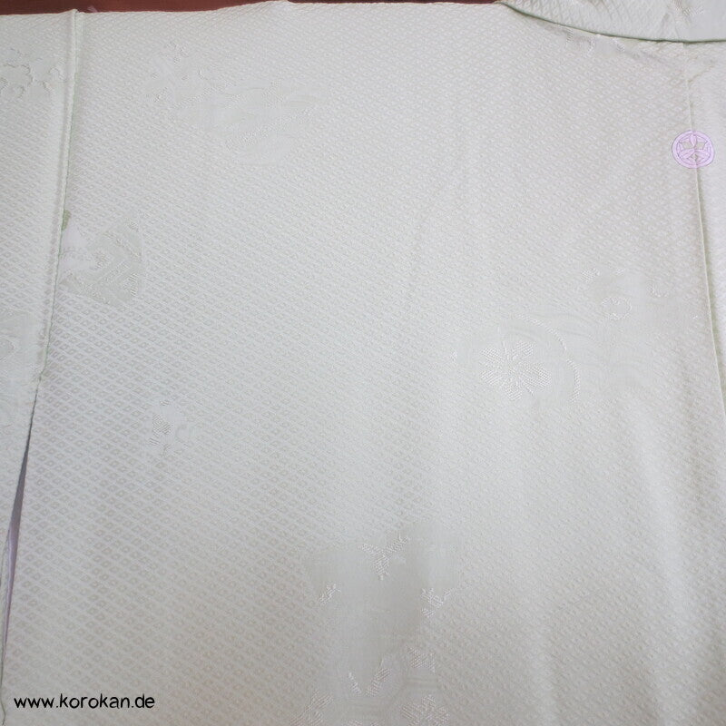 Iromuji Kimono Seidendamast, limone Hitta Kanoko