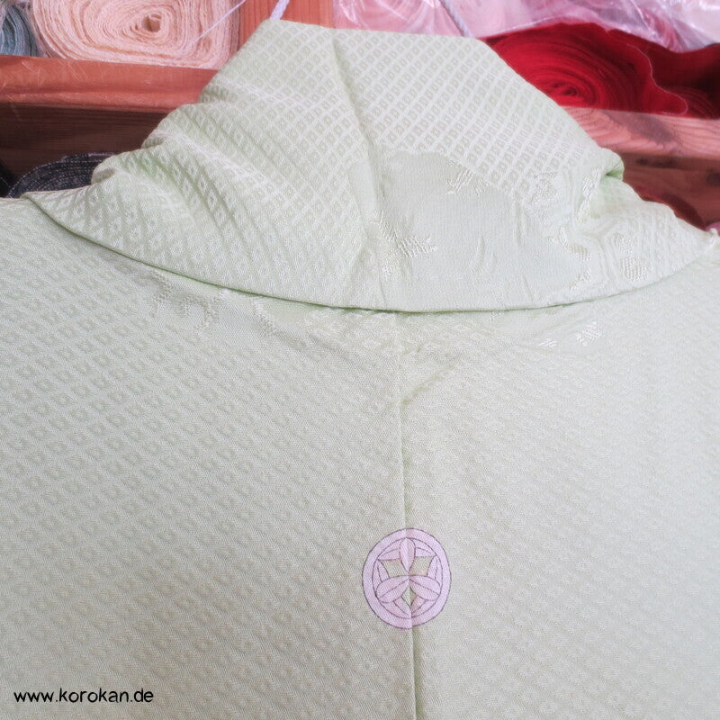 Iromuji Kimono Seidendamast, limone Hitta Kanoko