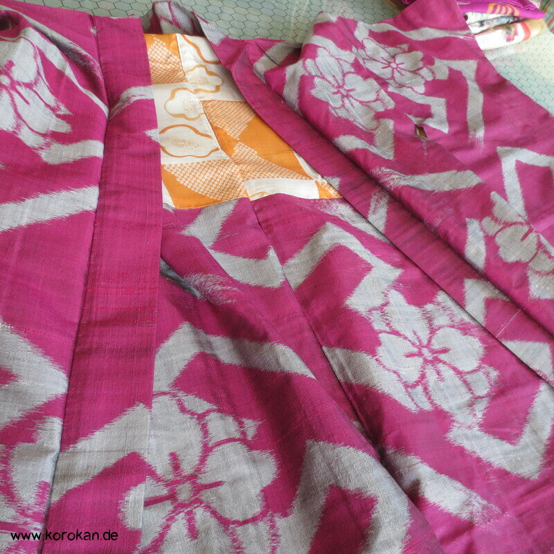 Wildseiden Meisen Sayagata Blüten Haori