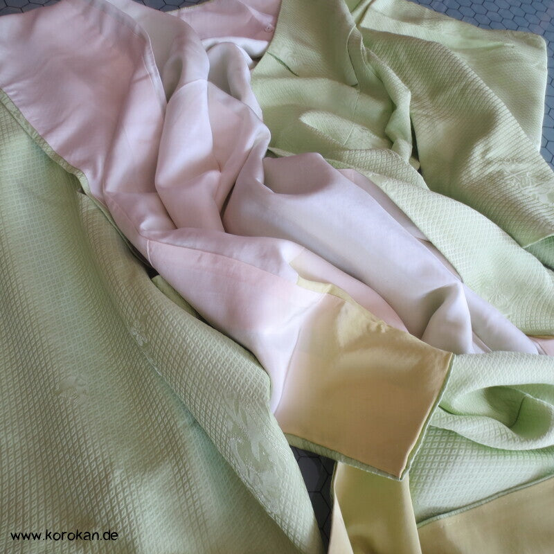 Iromuji Kimono Seidendamast, limone Hitta Kanoko