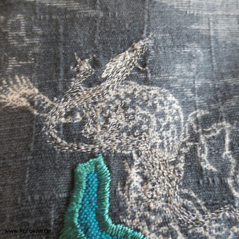 Jinbei Oberteil Jacke für Kinder, Drache grau mit Stickerei