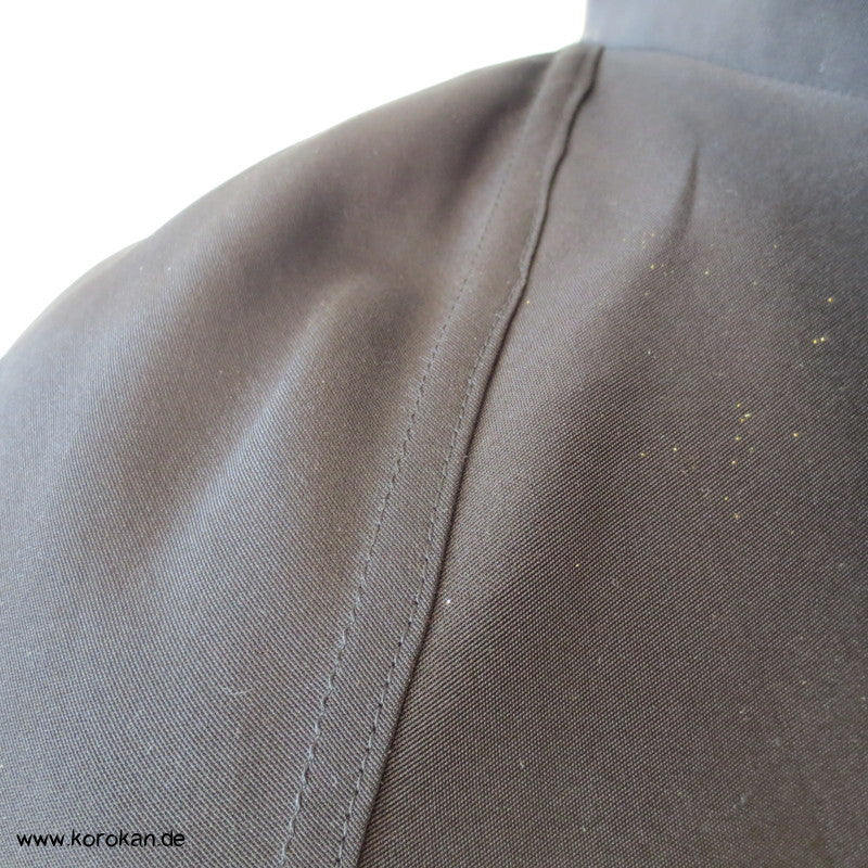 schwarze Seide mit Goldstaub, Raglanarm Bluse, formfitted