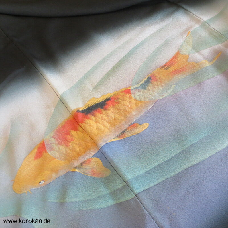 Koi Karpfenteich Vintage Tomesode Seiden Kimono