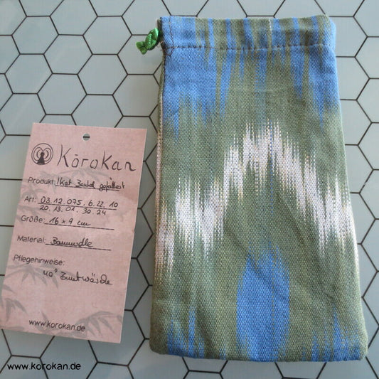 Handytasche aus Ikat - Kasuri Kimono Baumwollstoff, gefüttert