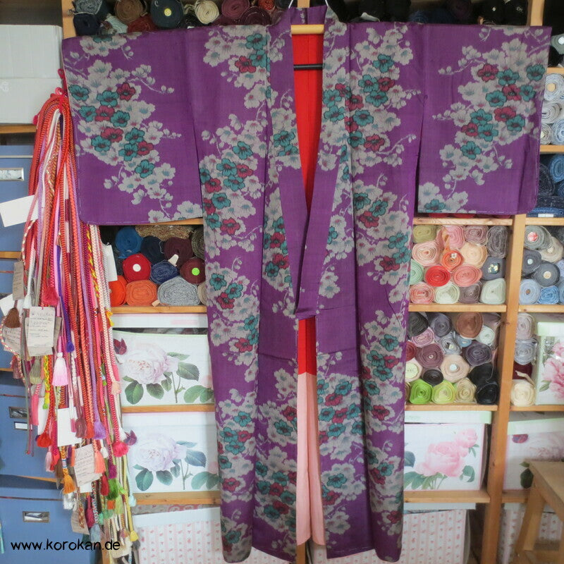 Blumen Meisen Wildseiden Komon Kimono