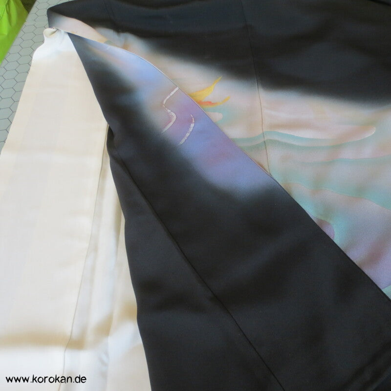 Koi Karpfenteich Vintage Tomesode Seiden Kimono