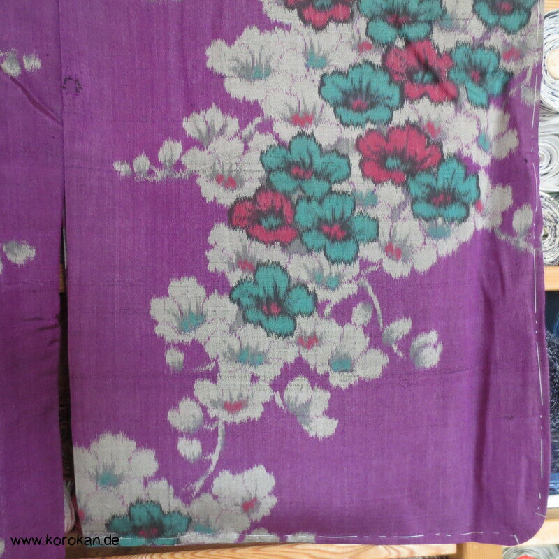 Blumen Meisen Wildseiden Komon Kimono