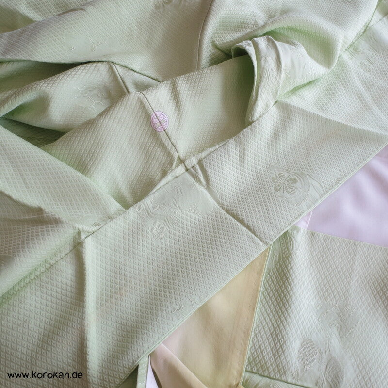 Iromuji Kimono Seidendamast, limone Hitta Kanoko