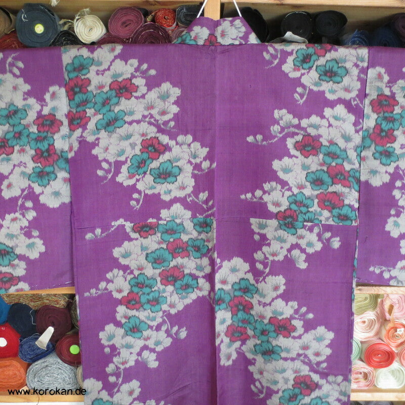 Blumen Meisen Wildseiden Komon Kimono