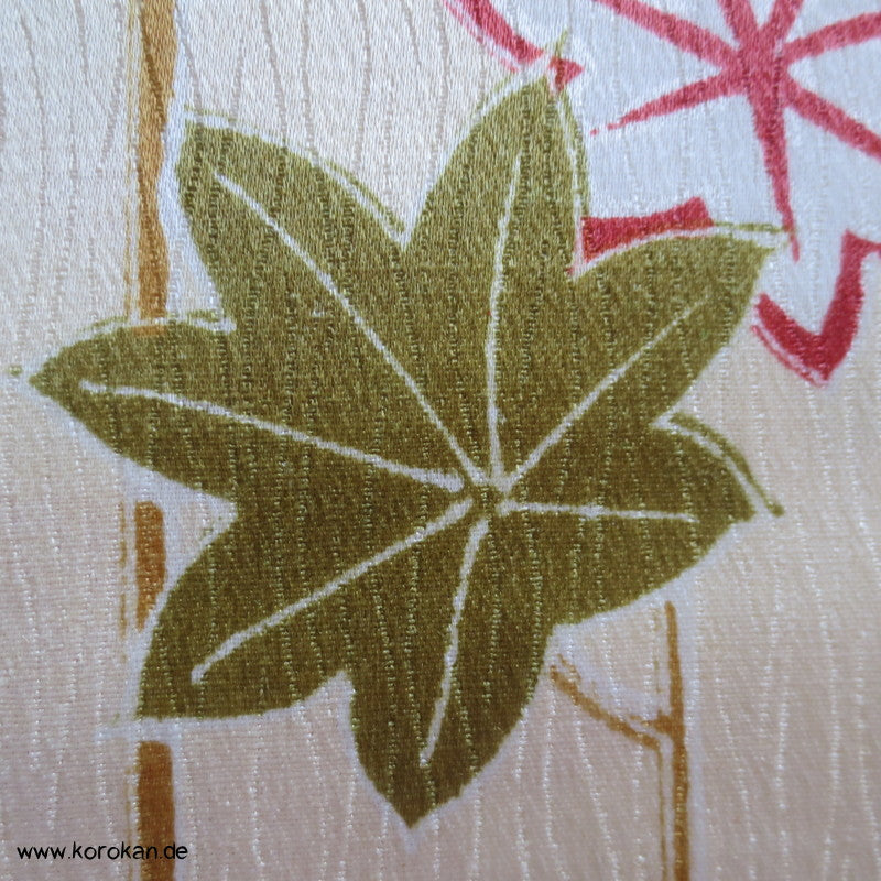 Ahornblatt, Schmetterling Seide / Wolle Kimono Stoff