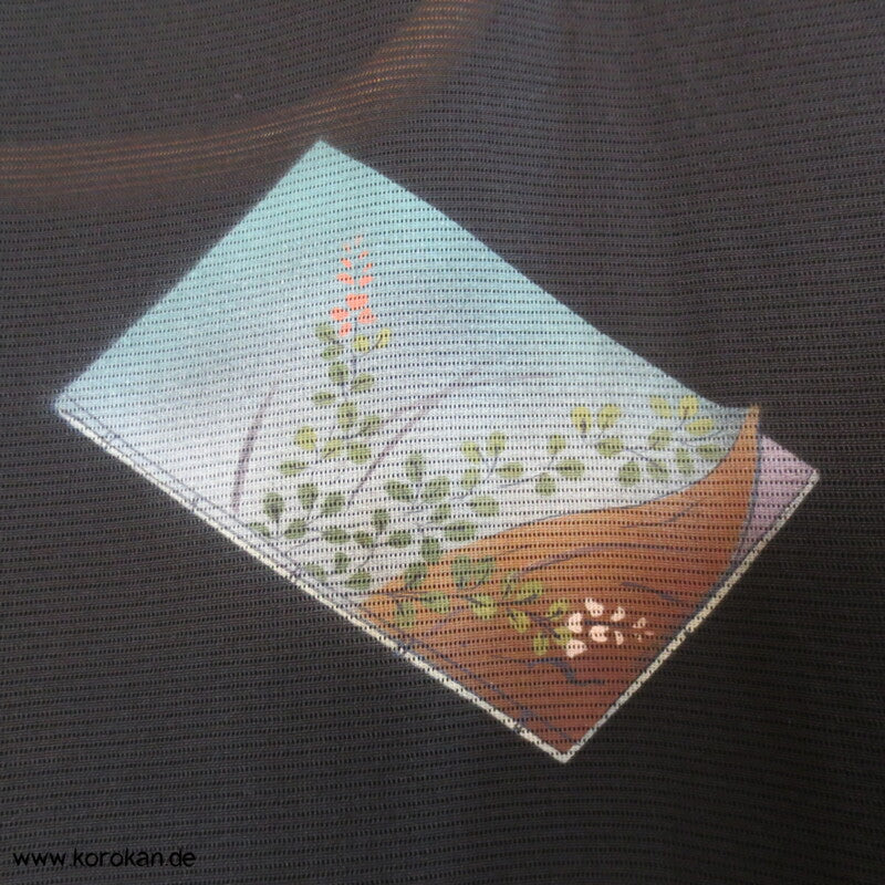 Shikishi Rho Seide Hitoe Homongi Kimono, halbtransparent