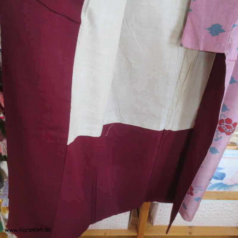 Blüten, Arabesken Meisen Druck Seiden Kimono