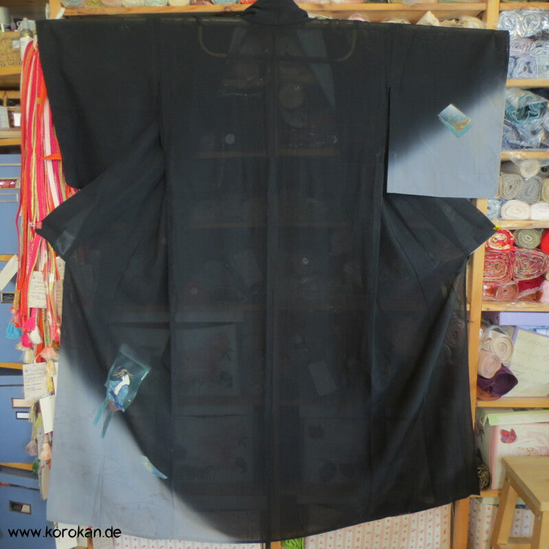 Shikishi Rho Seide Hitoe Homongi Kimono, halbtransparent
