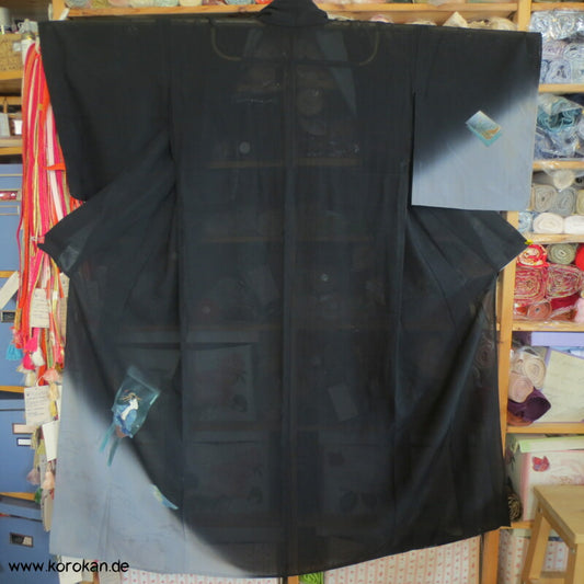 Shikishi Rho Seide Hitoe Homongi Kimono, halbtransparent