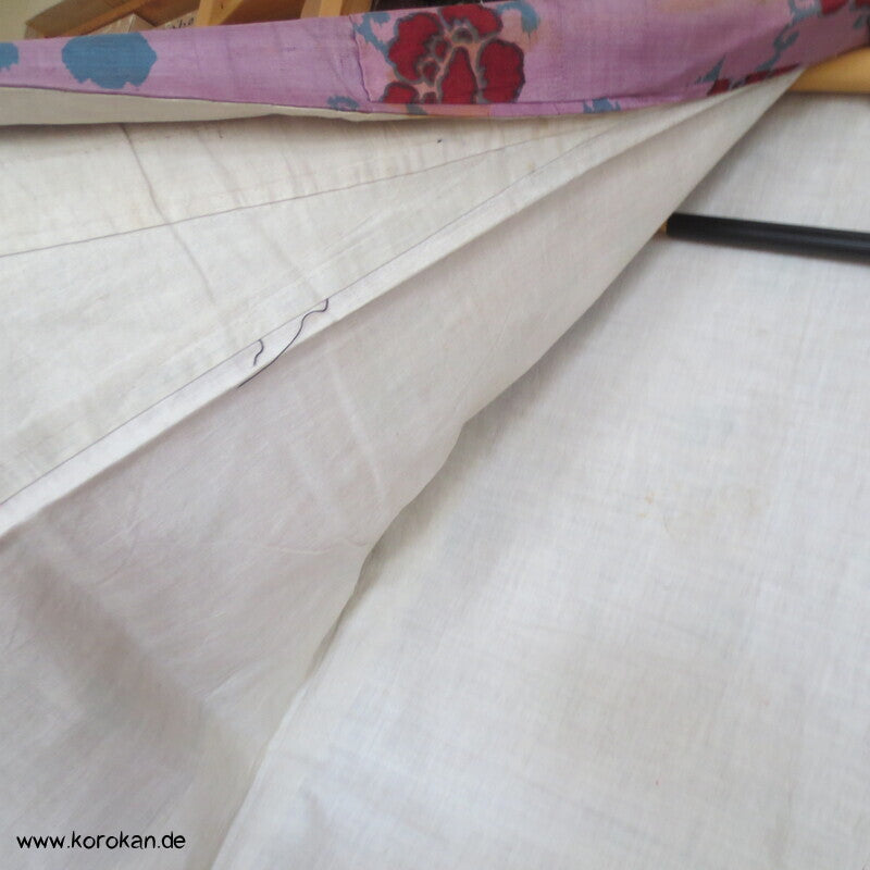 Blüten, Arabesken Meisen Druck Seiden Kimono