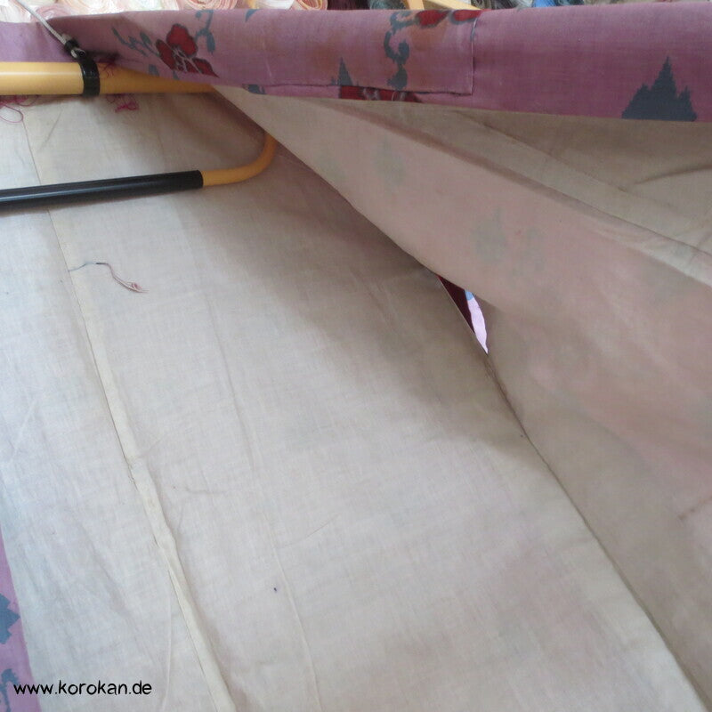 Blüten, Arabesken Meisen Druck Seiden Kimono