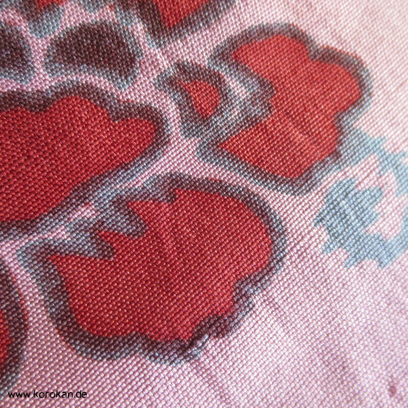 Blüten, Arabesken Meisen Druck Seiden Kimono