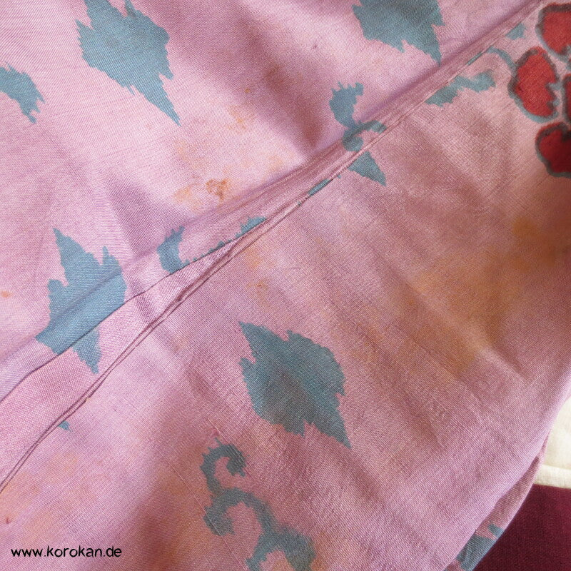 Blüten, Arabesken Meisen Druck Seiden Kimono