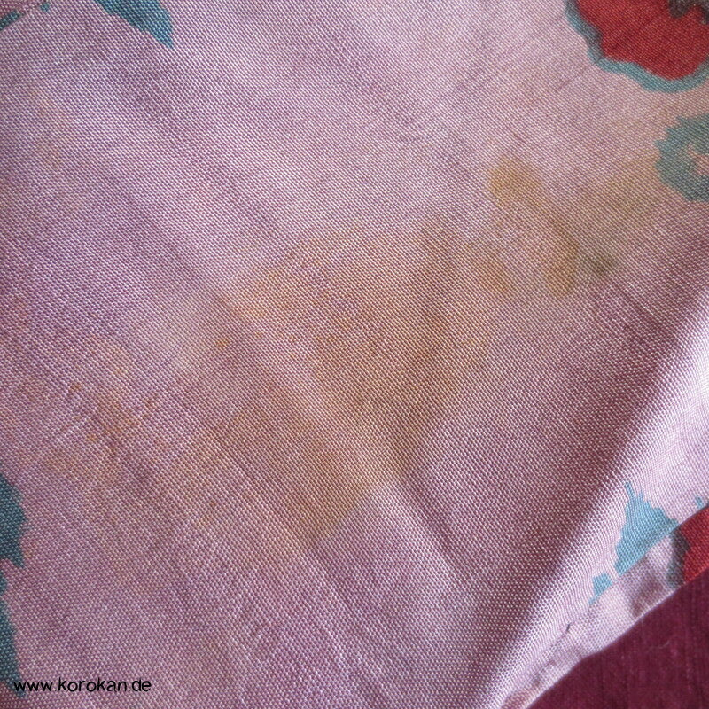 Blüten, Arabesken Meisen Druck Seiden Kimono