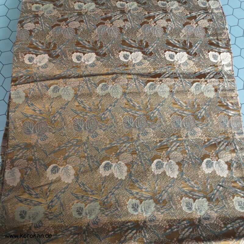 Bambus Paulownia Maru Obi in dezentem oliv / schwarz / gold