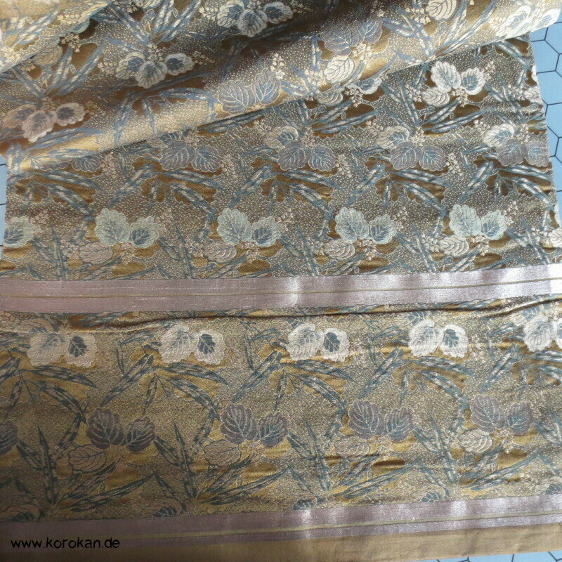 Bambus Paulownia Maru Obi in dezentem oliv / schwarz / gold