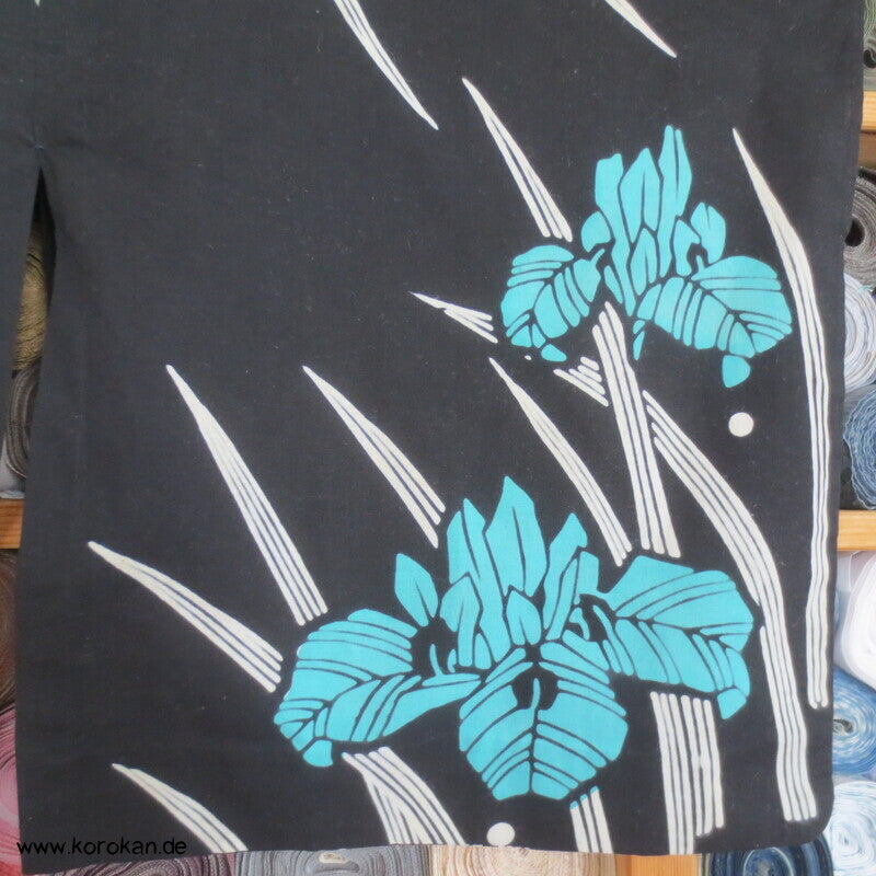 türkise Iris Yukata Baumwoll Kimono