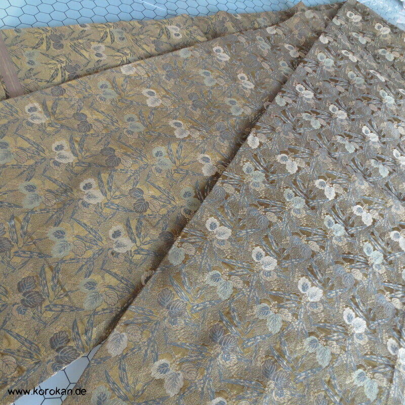 Bambus Paulownia Maru Obi in dezentem oliv / schwarz / gold