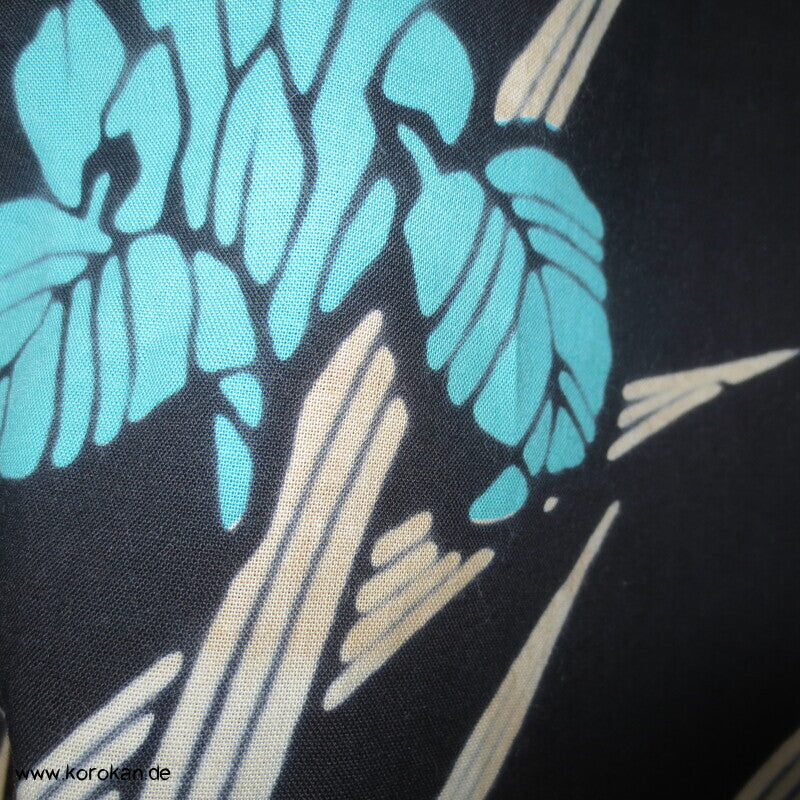 türkise Iris Yukata Baumwoll Kimono