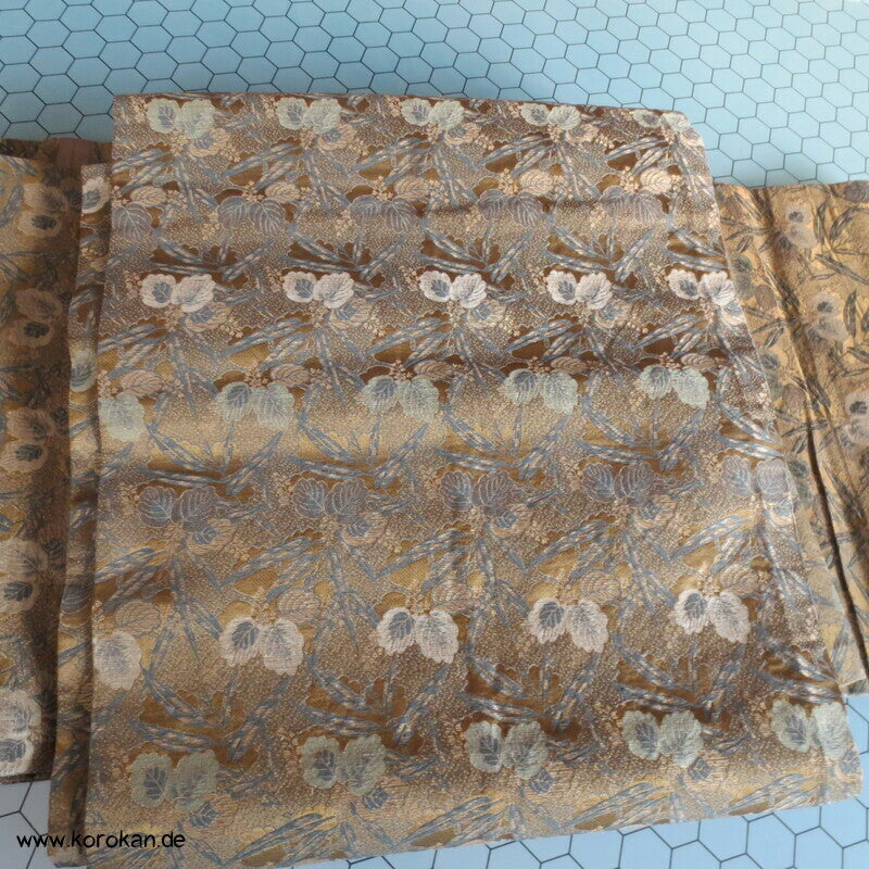 Bambus Paulownia Maru Obi in dezentem oliv / schwarz / gold