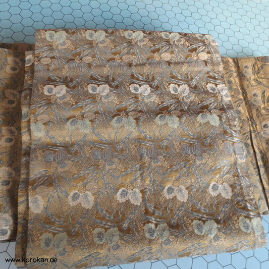 Bambus Paulownia Maru Obi in dezentem oliv / schwarz / gold