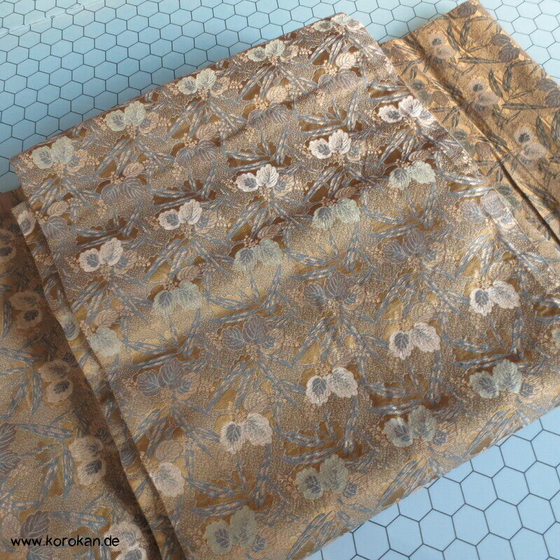 Bambus Paulownia Maru Obi in dezentem oliv / schwarz / gold