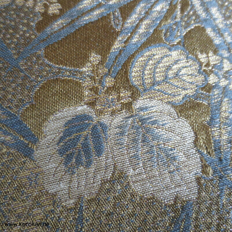 Bambus Paulownia Maru Obi in dezentem oliv / schwarz / gold