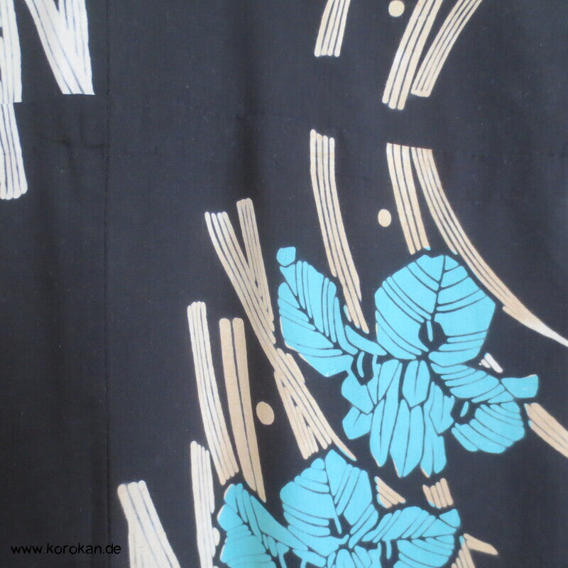 türkise Iris Yukata Baumwoll Kimono