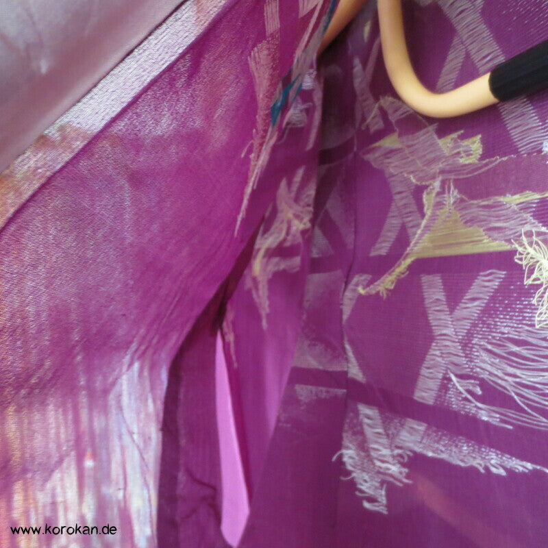 Tombo Libellen, Asanoha Geflecht Hitoe Seiden Jacquard Decoupé Kimono