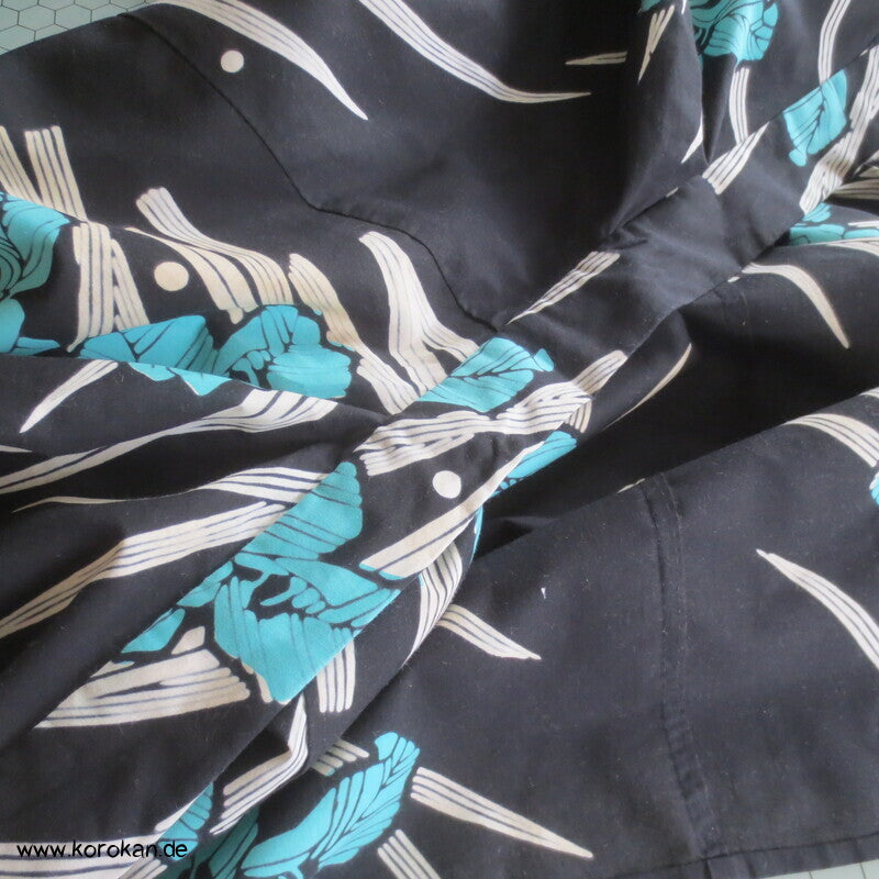 türkise Iris Yukata Baumwoll Kimono