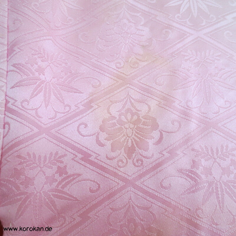 rosa mit Golddruck/ -stickerei Furisode Kimono