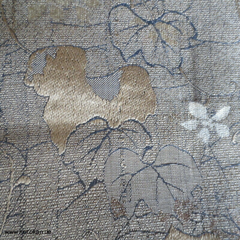 oliv / schwarz / gold Blätter Maru Obi, dezent