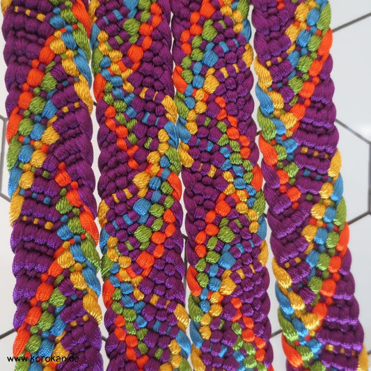regenbogen auf violett Obijime, geflochten