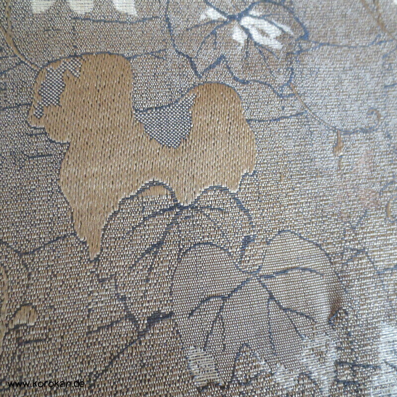 oliv / schwarz / gold Blätter Maru Obi, dezent