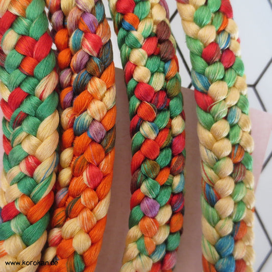 regenbogen, hellgelb, bunt Obijime, geflochten