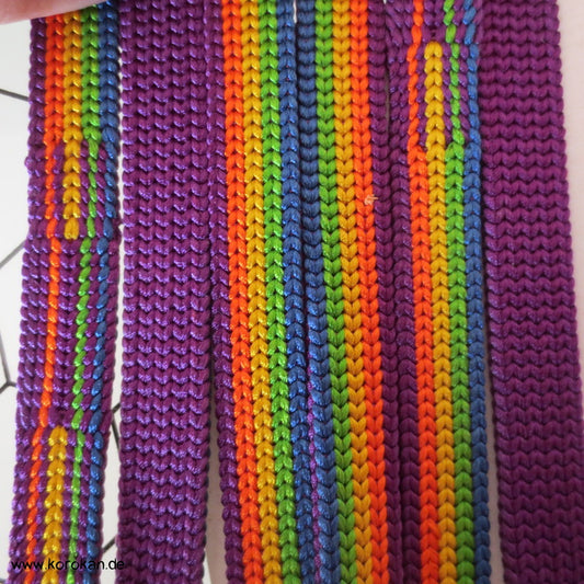 regenbogen auf violett Obijime, geflochten