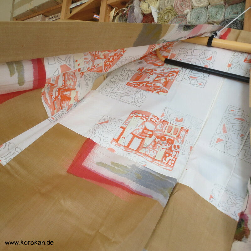 abtrakte Blumen Shikishi Meisen modernistische Haori