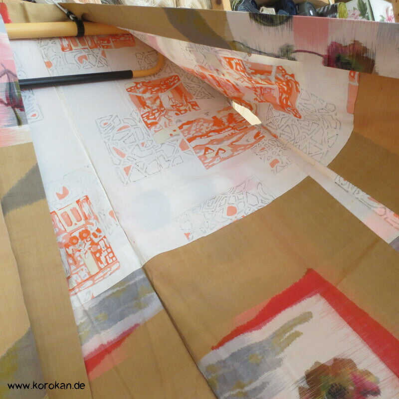 abtrakte Blumen Shikishi Meisen modernistische Haori