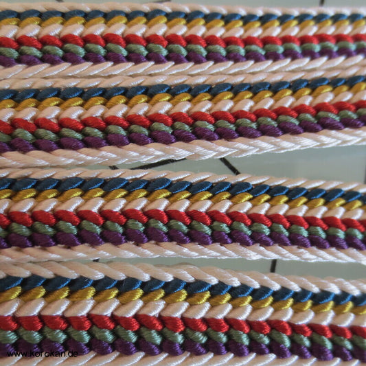 regenbogen bunt gestreifter Obijime, Seide